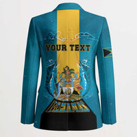 Personalized Bahamas Emancipation Day Blazer Blue Marlin With Coat Of Arms - Wonder Print Shop