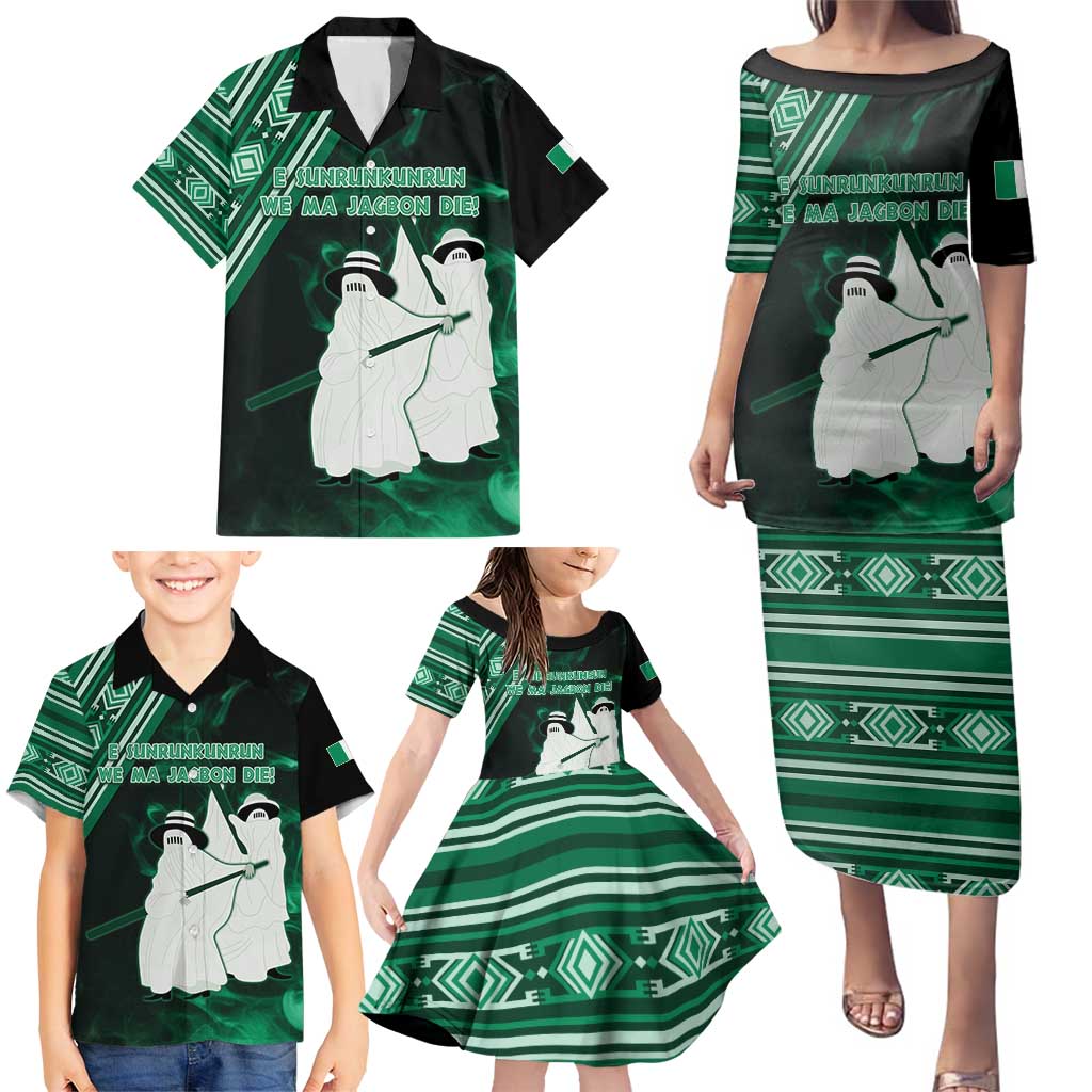 Nigeria Yoruba Festival Family Matching Puletasi and Hawaiian Shirt Eko Spirit Eyo Masquerade LT05 - Wonder Print Shop