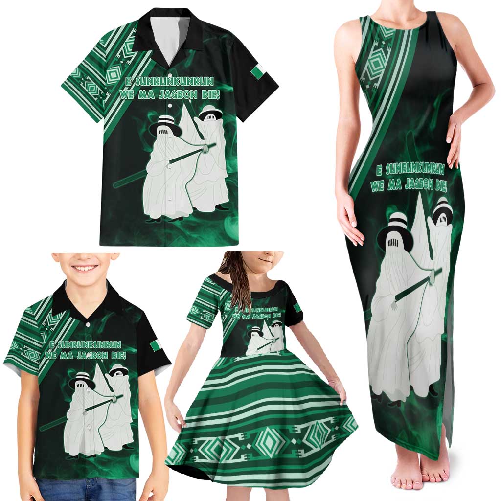 Nigeria Yoruba Festival Family Matching Tank Maxi Dress and Hawaiian Shirt Eko Spirit Eyo Masquerade LT05 - Wonder Print Shop