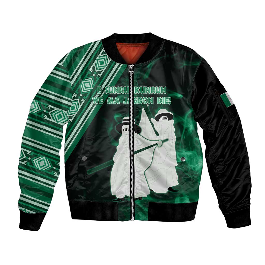 Nigeria Yoruba Festival Sleeve Zip Bomber Jacket Eko Spirit Eyo Masquerade LT05 - Wonder Print Shop