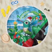 Martinique Christmas Beach Blanket Santa Hummingbird - Wonder Print Shop