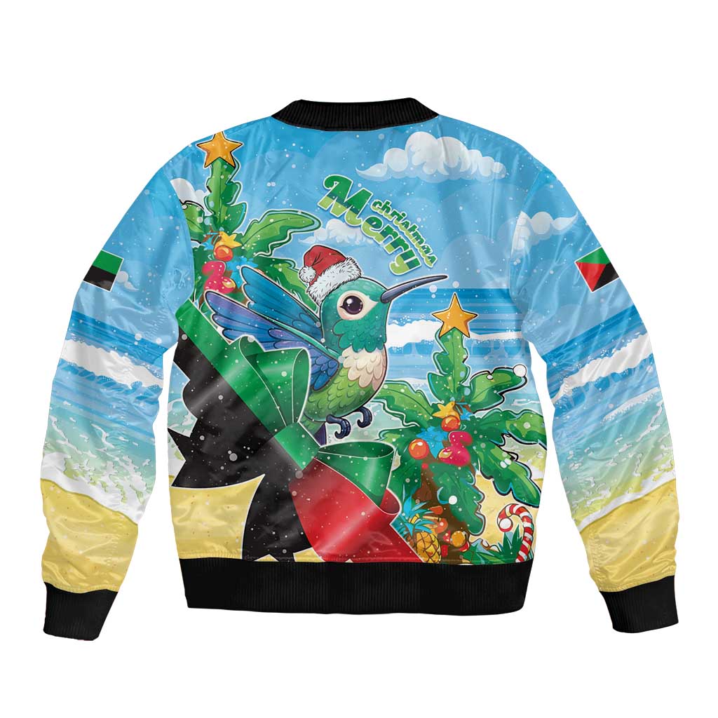 Martinique Christmas Bomber Jacket Santa Hummingbird - Wonder Print Shop