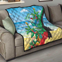 Martinique Christmas Quilt Santa Hummingbird - Wonder Print Shop