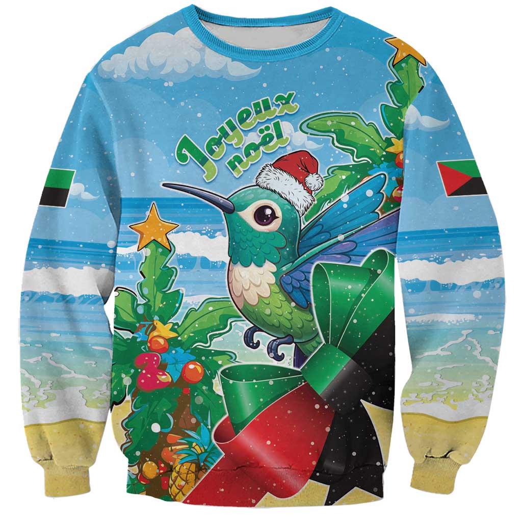 Martinique Christmas Sweatshirt Santa Hummingbird - Wonder Print Shop