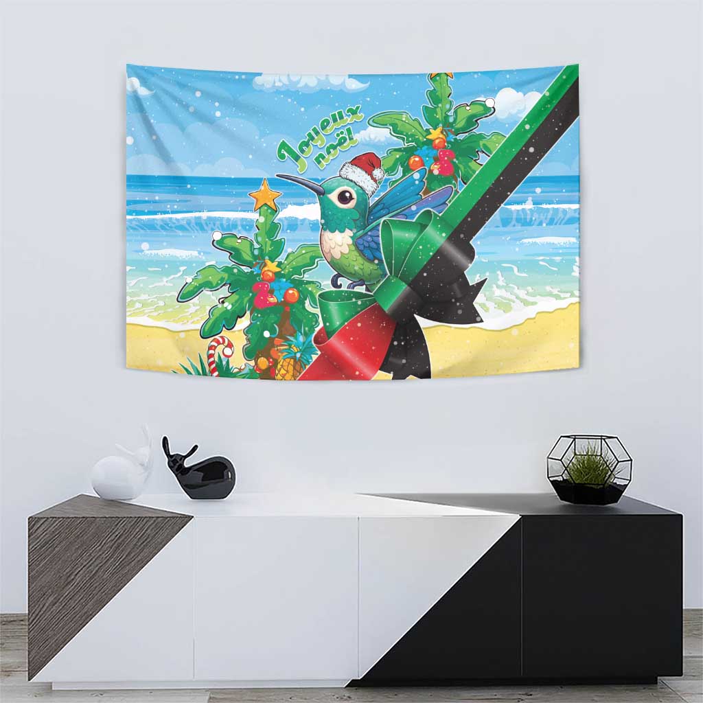 Martinique Christmas Tapestry Santa Hummingbird - Wonder Print Shop