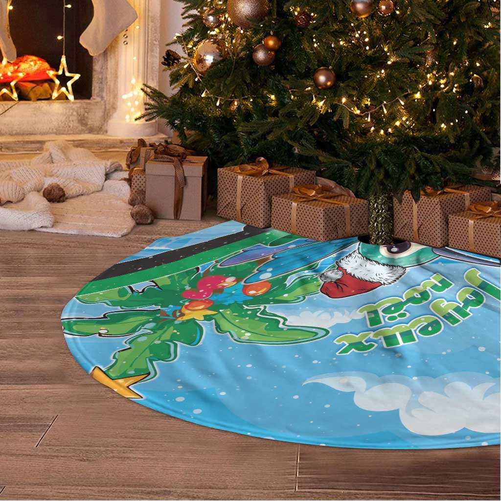Martinique Christmas Tree Skirt Santa Hummingbird - Wonder Print Shop