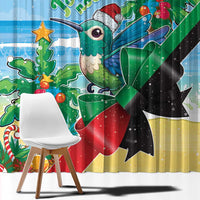 Martinique Christmas Window Curtain Santa Hummingbird - Wonder Print Shop