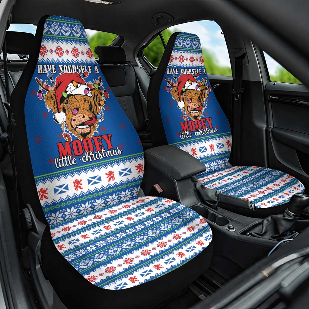 Scotland Christmas Car Seat Cover Mooey Xmas Highland Cow LT05 - Wonder Print Shop