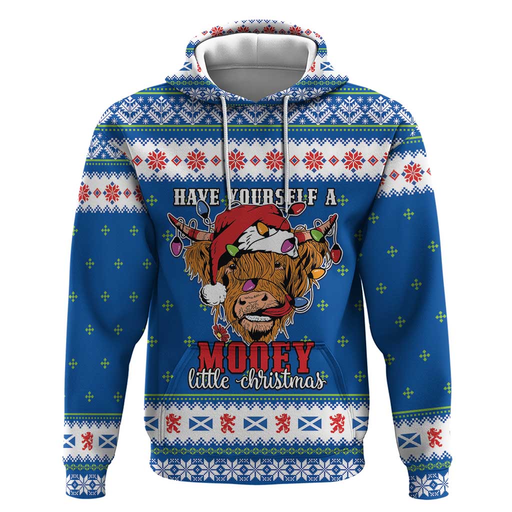 Scotland Christmas Hoodie Mooey Xmas Highland Cow LT05 - Wonder Print Shop