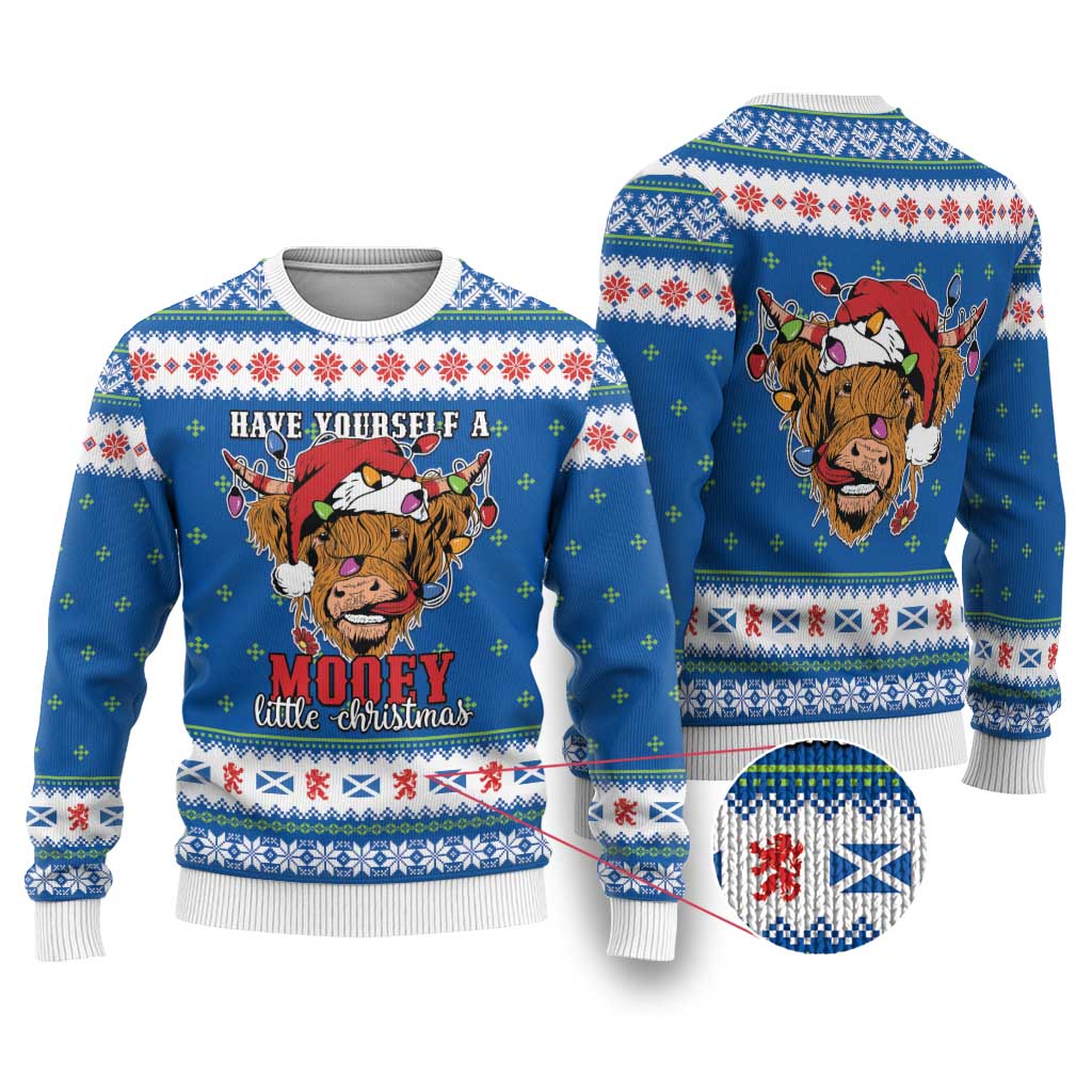 Scotland Christmas Ugly Christmas Sweater Mooey Xmas Highland Cow LT05 - Wonder Print Shop