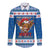 Scotland Christmas Long Sleeve Button Shirt Mooey Xmas Highland Cow LT05 - Wonder Print Shop