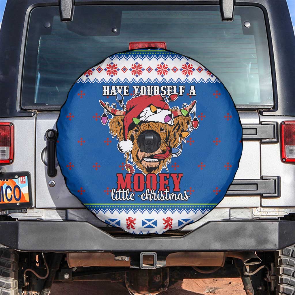 Scotland Christmas Spare Tire Cover Mooey Xmas Highland Cow