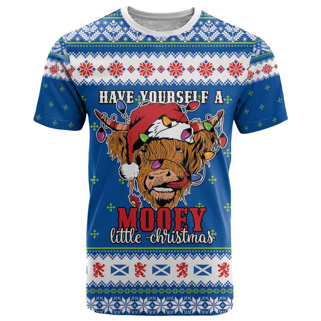 Scotland Christmas T Shirt Mooey Xmas Highland Cow