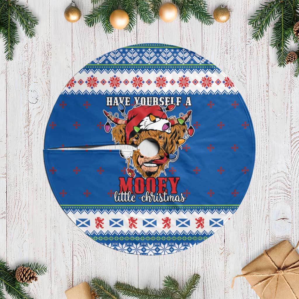 Scotland Christmas Tree Skirt Mooey Xmas Highland Cow