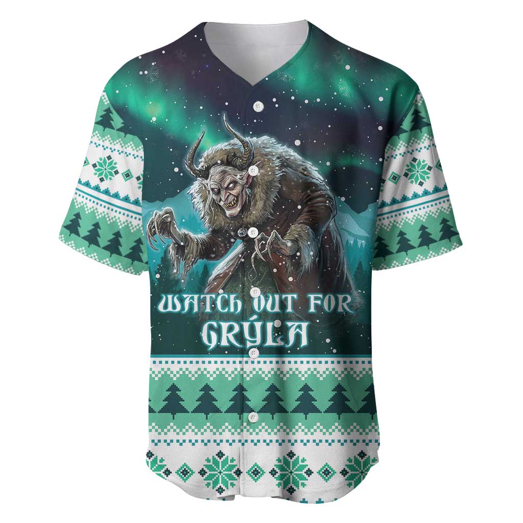 Iceland Christmas Baseball Jersey Icelandic Folklore Evil Mother Gryla LT05 - Wonder Print Shop