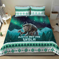 Iceland Christmas bedding set with Gryla print and Nordic border