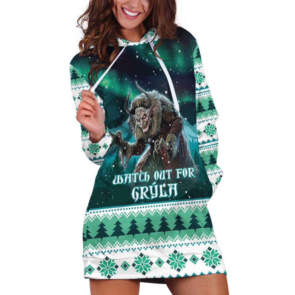 Iceland Christmas Hoodie Dress Icelandic Folklore Evil Mother Gryla LT05 - Wonder Print Shop