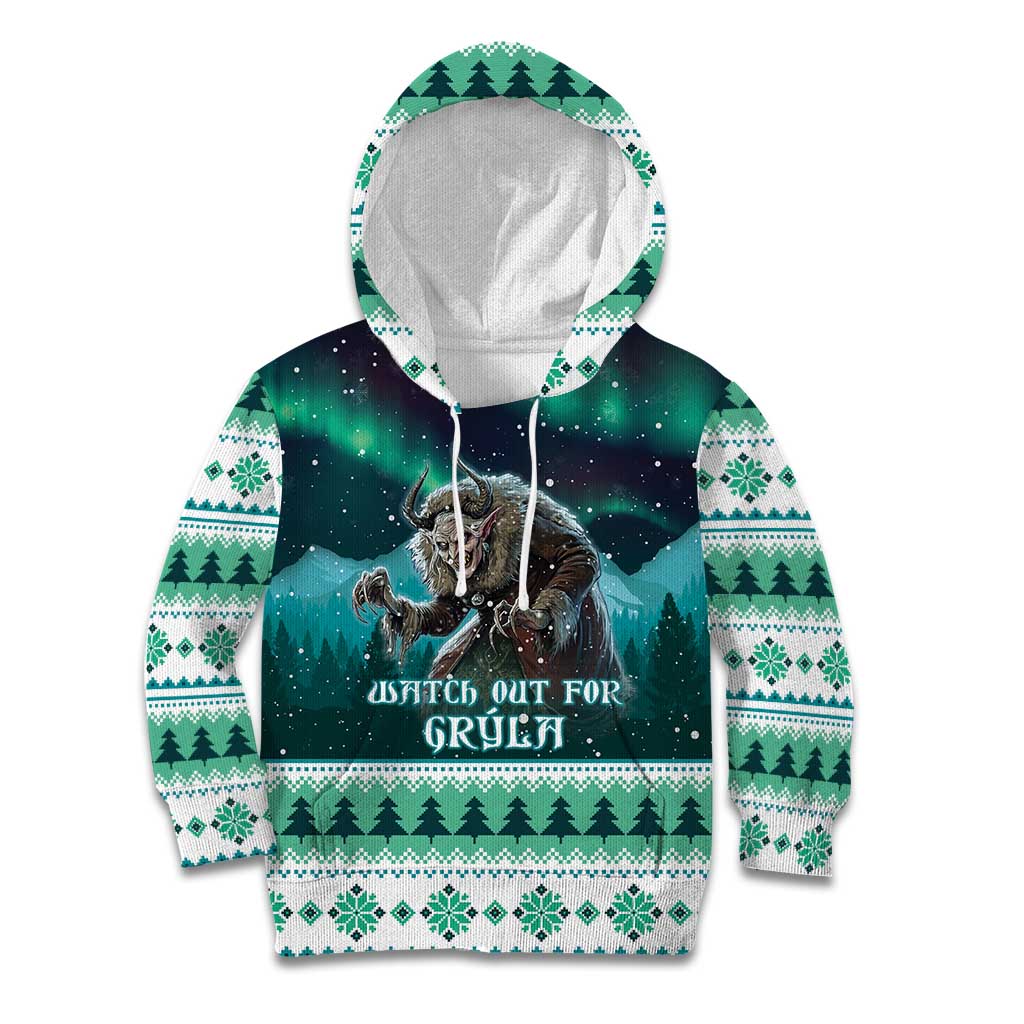 Iceland Christmas Kid Hoodie Icelandic Folklore Evil Mother Gryla LT05 - Wonder Print Shop