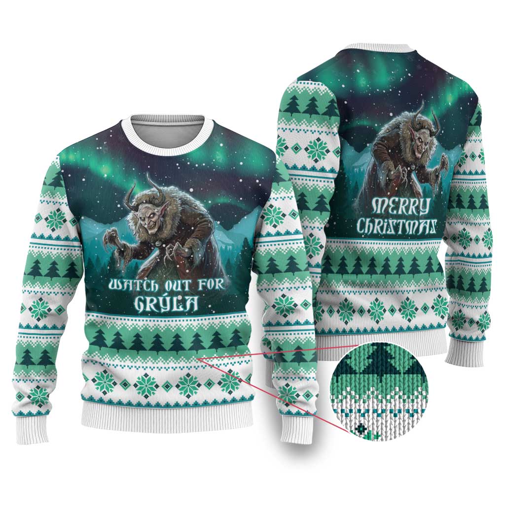 Iceland Christmas Ugly Christmas Sweater Icelandic Folklore Evil Mother Gryla LT05 - Wonder Print Shop