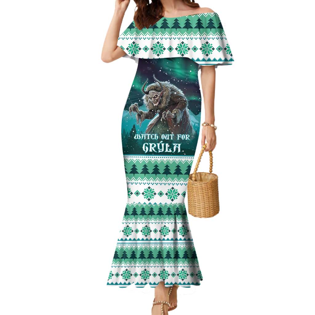 Iceland Christmas Mermaid Dress Icelandic Folklore Evil Mother Gryla LT05 - Wonder Print Shop