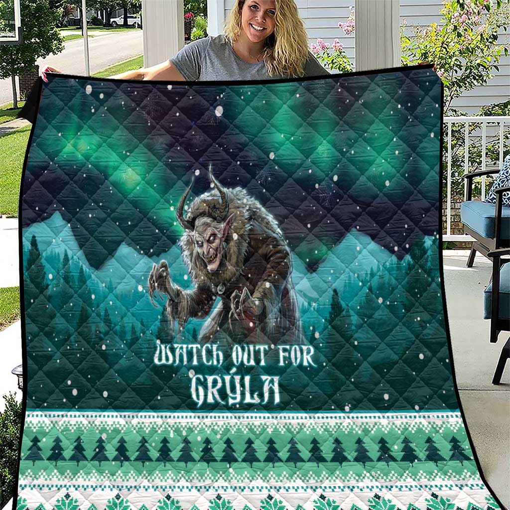 Iceland Christmas Quilt Icelandic Folklore Evil Mother Gryla