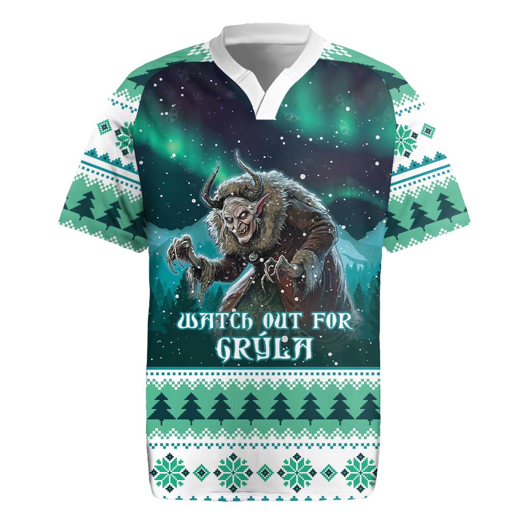 Iceland Christmas Rugby Jersey Icelandic Folklore Evil Mother Gryla