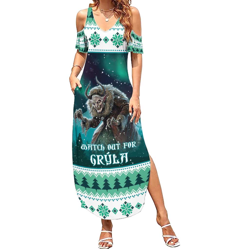 Iceland Christmas Summer Maxi Dress Icelandic Folklore Evil Mother Gryla