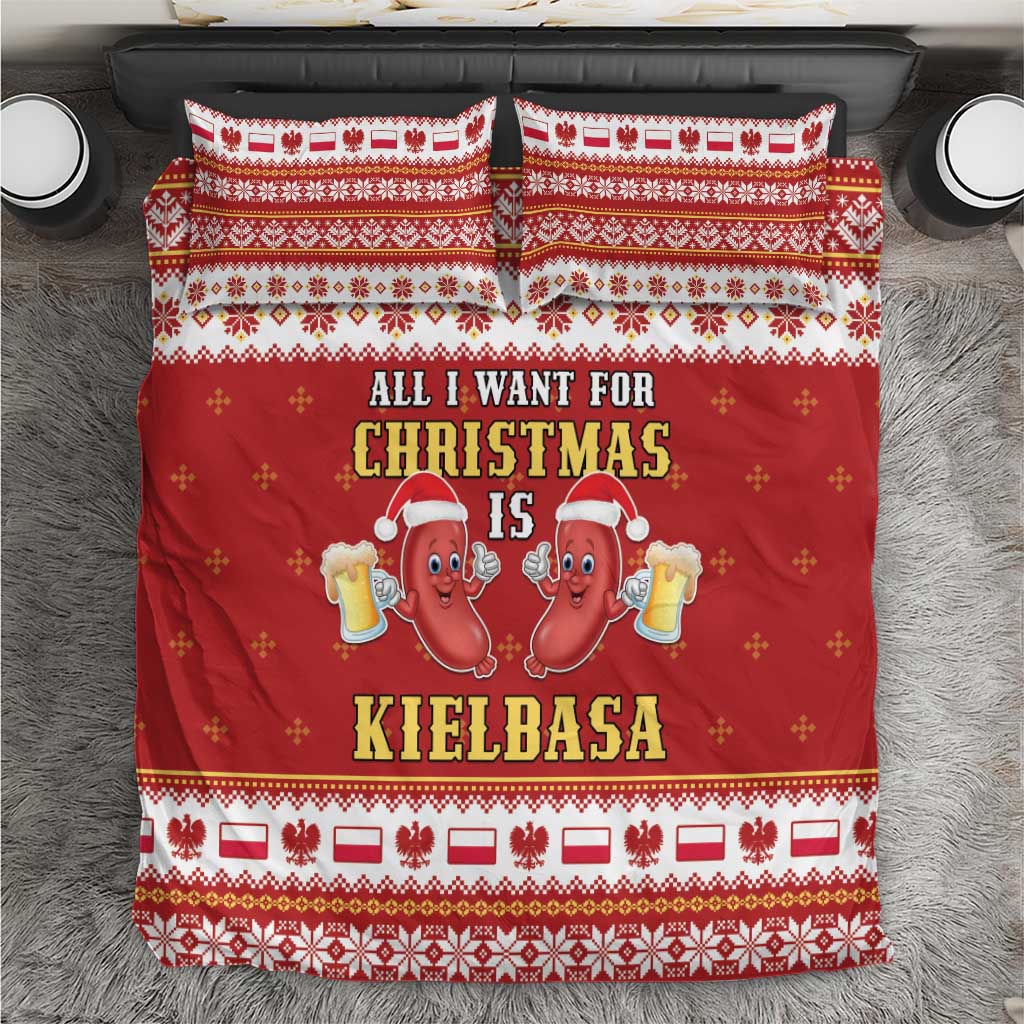 Poland Christmas Bedding Set All I Want For Xmas Is Kielbasa LT05 - Wonder Print Shop