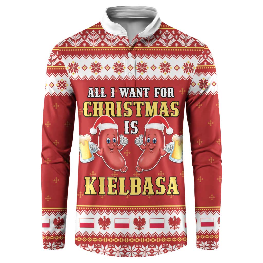 Poland Christmas Button Sweatshirt All I Want For Xmas Is Kielbasa LT05 - Wonder Print Shop