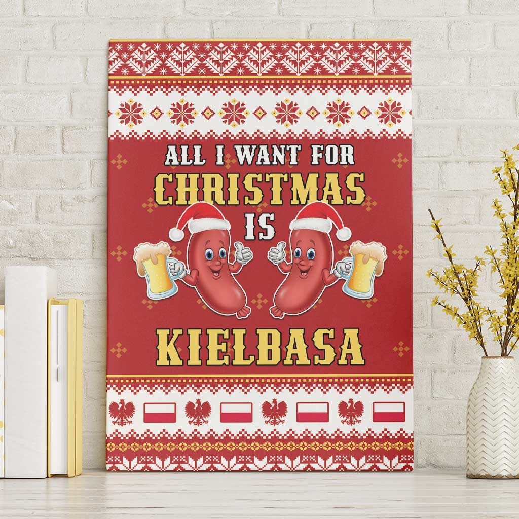 Poland Christmas Canvas Wall Art All I Want For Xmas Is Kielbasa LT05 - Wonder Print Shop