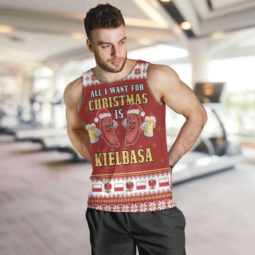 Poland Christmas Men Tank Top All I Want For Xmas Is Kielbasa LT05 - Wonder Print Shop