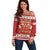 Poland Christmas Off Shoulder Sweater All I Want For Xmas Is Kielbasa LT05 - Wonder Print Shop