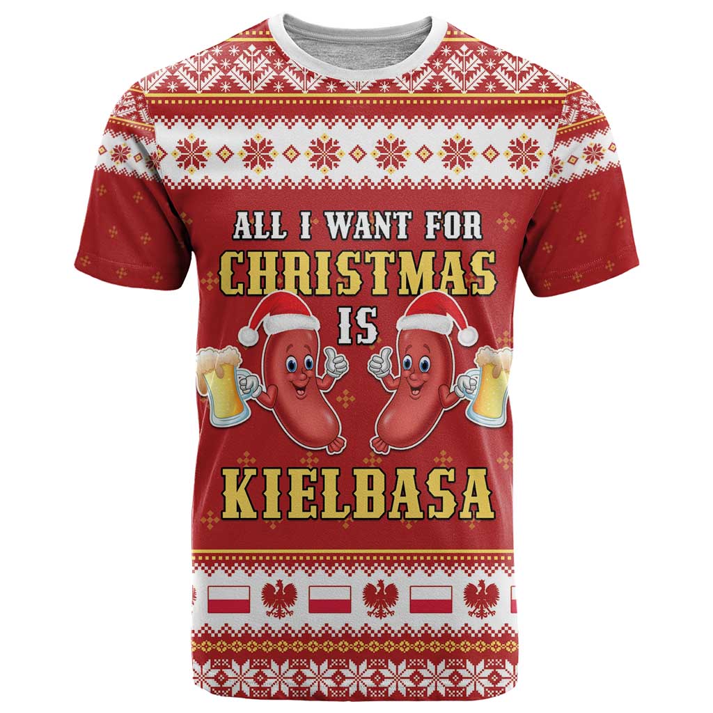 Poland Christmas T Shirt All I Want For Xmas Is Kielbasa LT05 - Wonder Print Shop