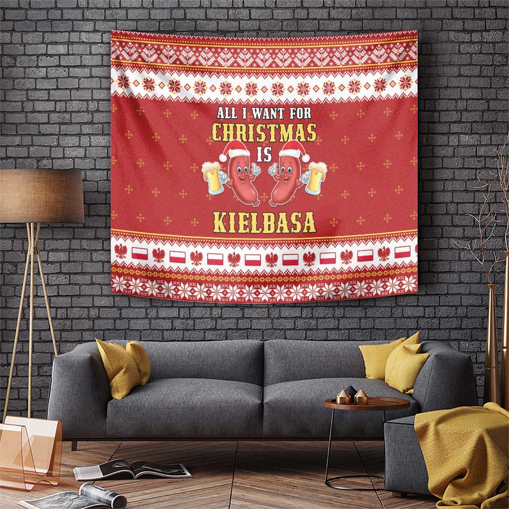 Poland Christmas Tapestry All I Want For Xmas Is Kielbasa