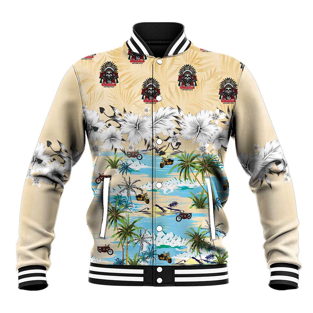 Indian Legendary Motorcycle Baseball Jacket Tropical Style - Wonder Print Shop