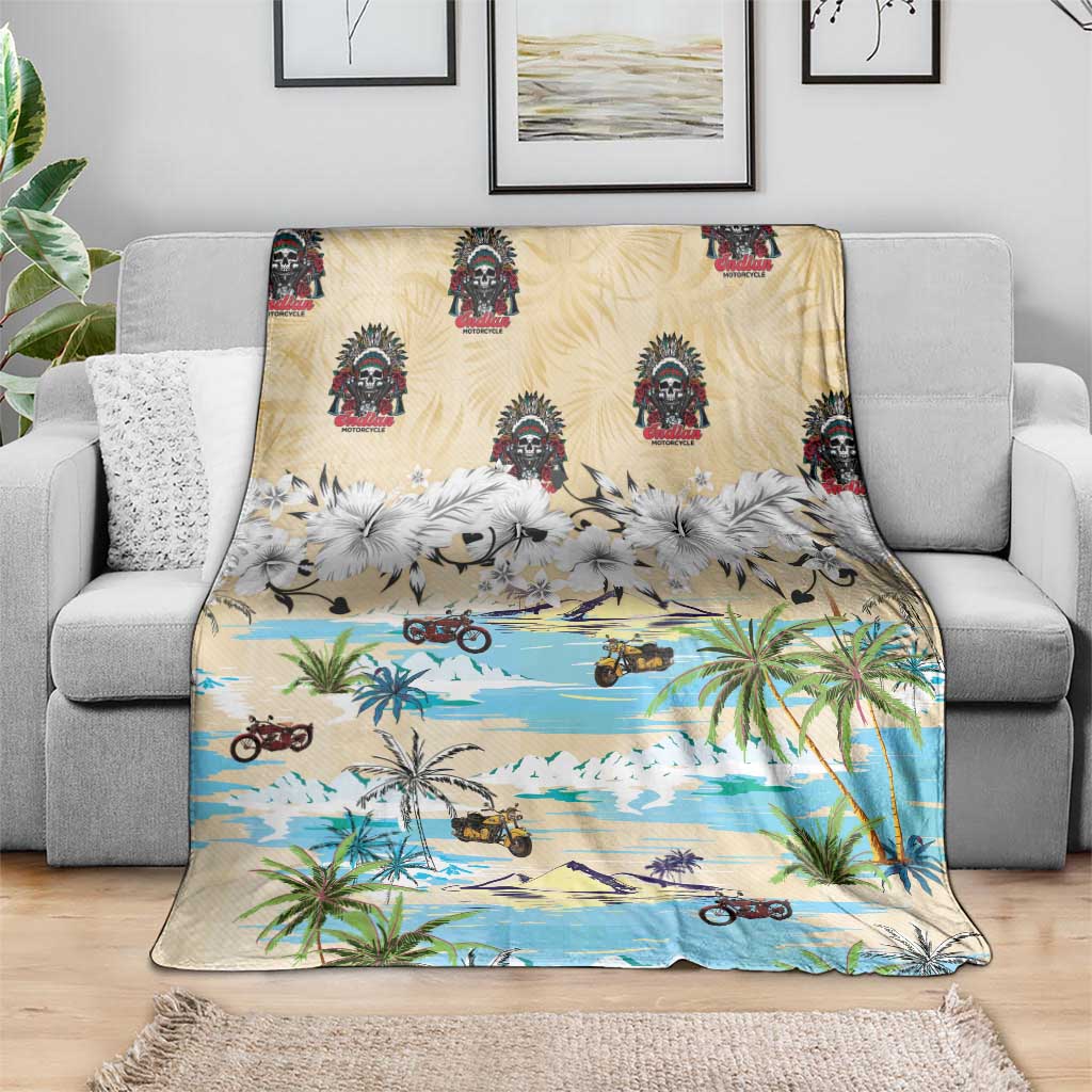 Indian Legendary Motorcycle Blanket Tropical Style - Wonder Print Shop