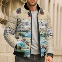 Indian Legendary Motorcycle Bomber Puffer Jacket Tropical Style - Wonder Print Shop
