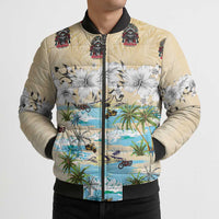 Indian Legendary Motorcycle Bomber Puffer Jacket Tropical Style - Wonder Print Shop