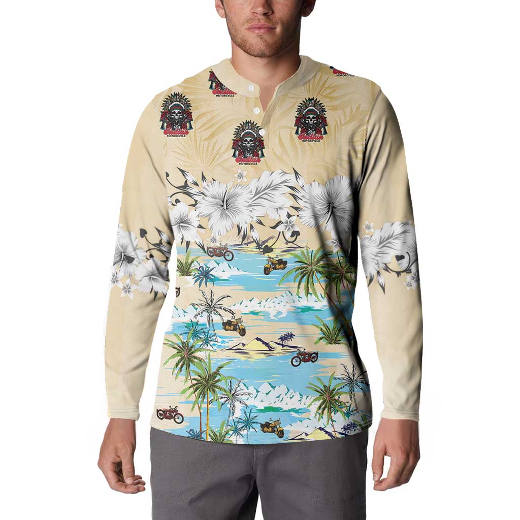 Indian Legendary Motorcycle Button Sweatshirt Tropical Style - Wonder Print Shop
