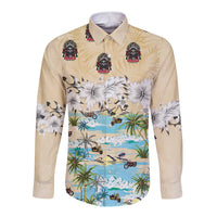 Indian Legendary Motorcycle Long Sleeve Button Shirt Tropical Style - Wonder Print Shop