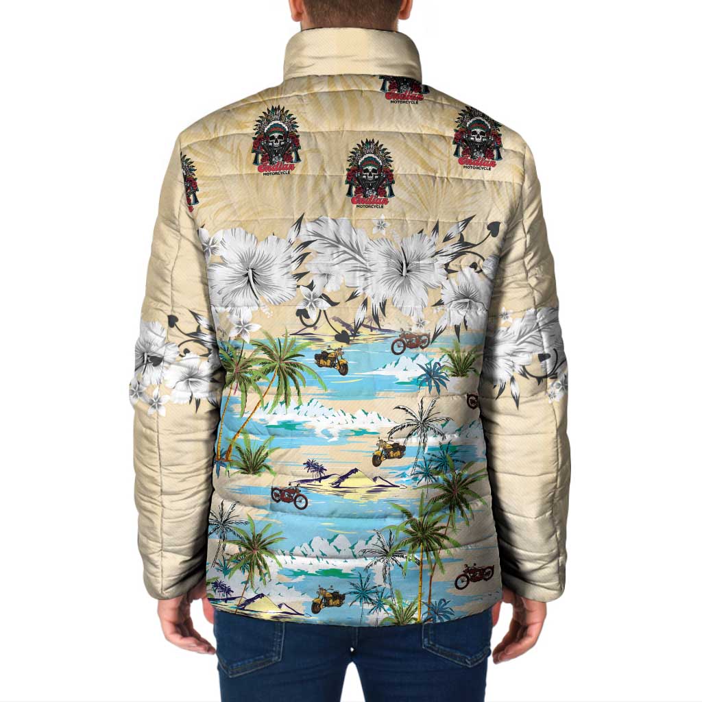 Indian Legendary Motorcycle Padded Jacket Tropical Style - Wonder Print Shop