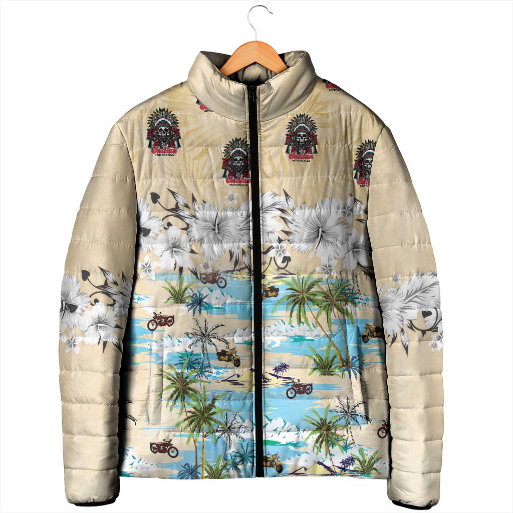 Indian Legendary Motorcycle Padded Jacket Tropical Style - Wonder Print Shop