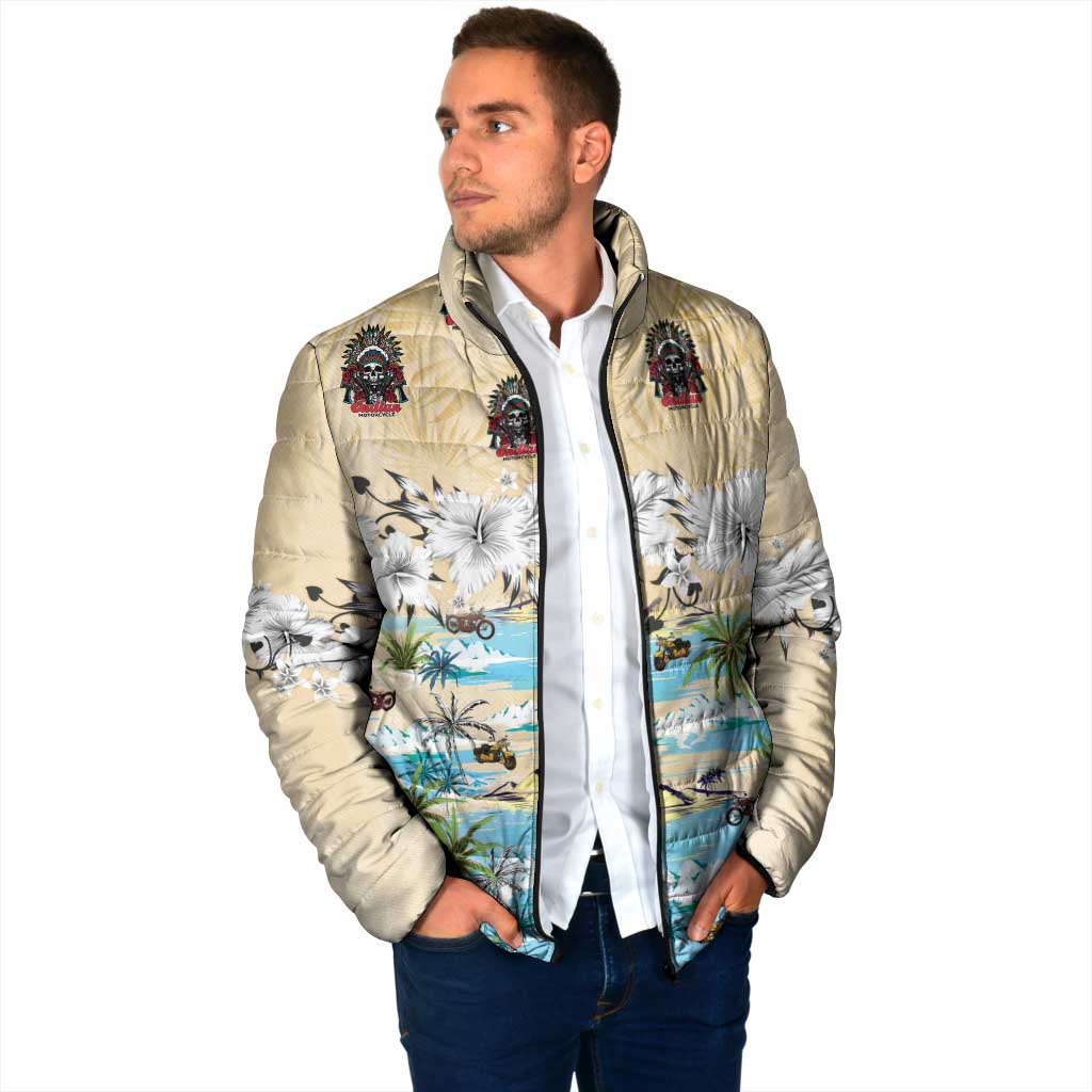 Indian Legendary Motorcycle Padded Jacket Tropical Style - Wonder Print Shop
