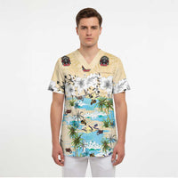 Indian Legendary Motorcycle Scrub Top Tropical Style - Wonder Print Shop