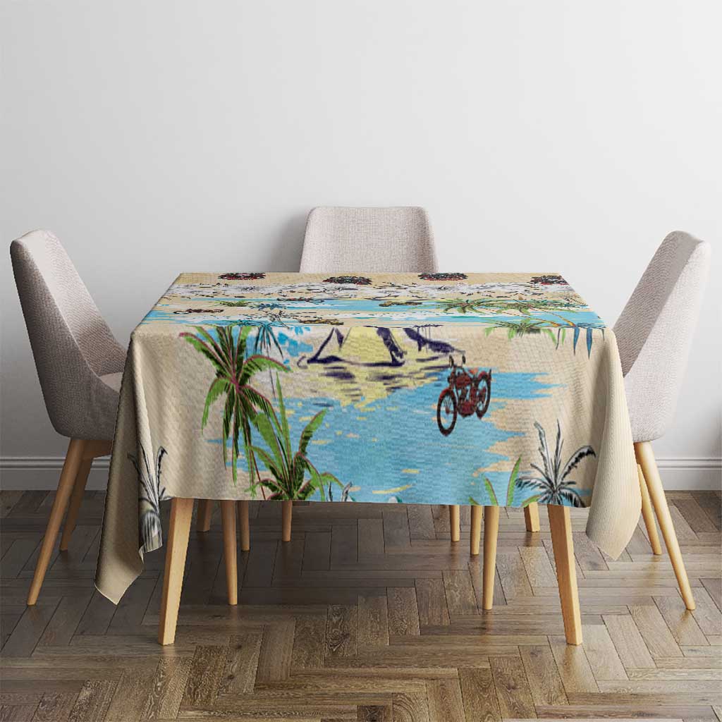 Indian Legendary Motorcycle Tablecloth Tropical Style - Wonder Print Shop