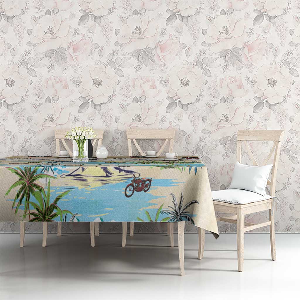 Indian Legendary Motorcycle Tablecloth Tropical Style - Wonder Print Shop