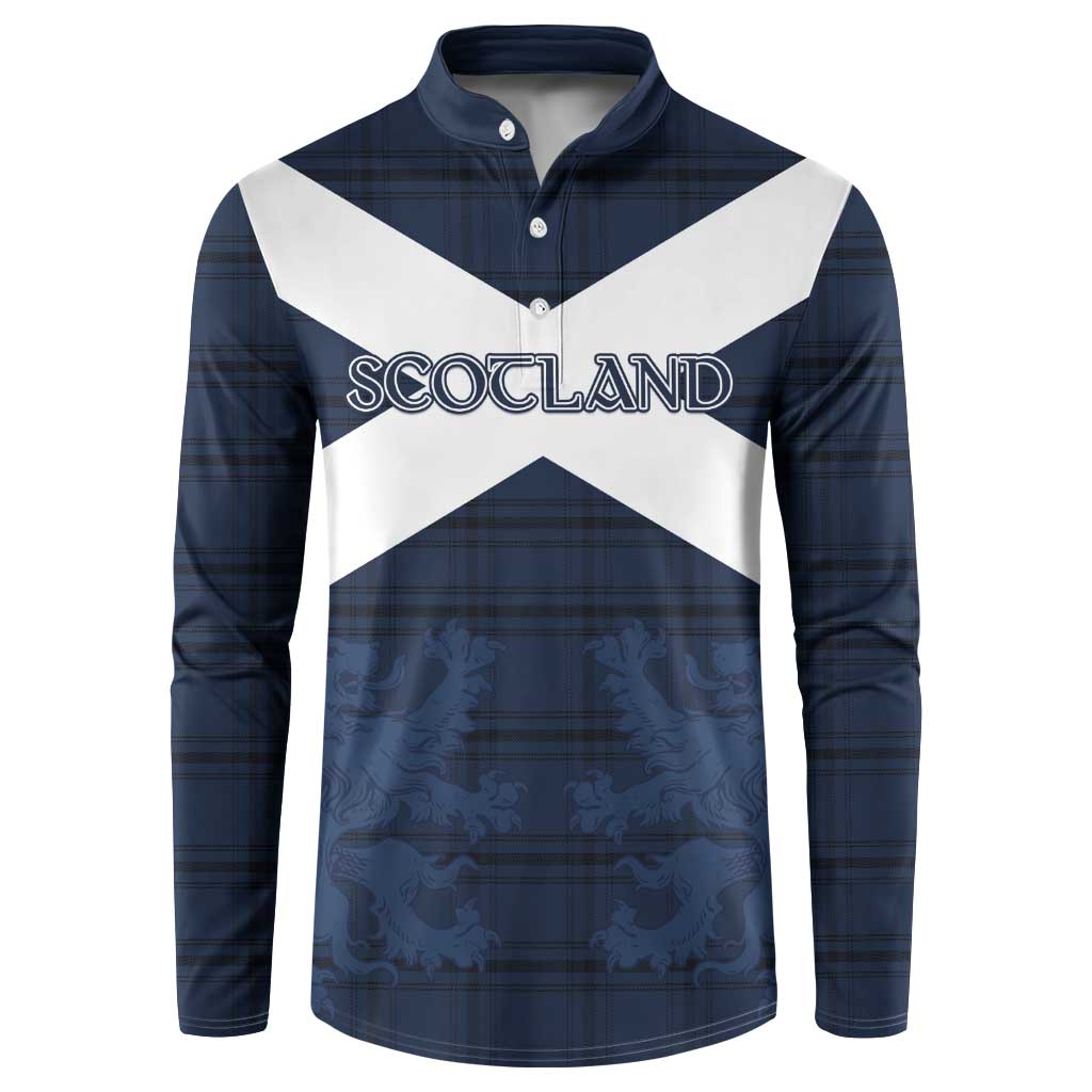 Custom Scotland Tartan Football Button Sweatshirt Flag Style - Wonder Print Shop