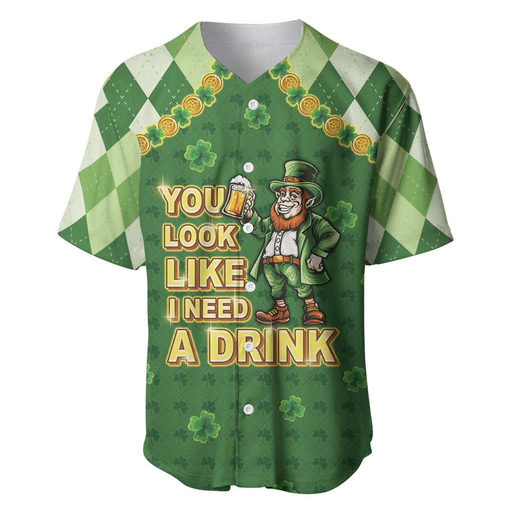 Happy St Patrick's Day Baseball Jersey Leprechaun With Beer