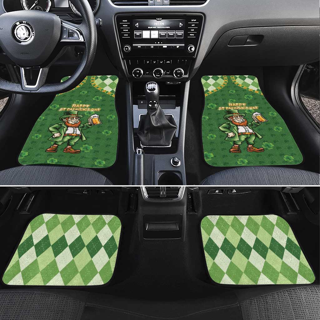 Happy St Patrick's Day Car Mats Leprechaun With Beer