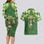 Happy St Patrick's Day Couples Matching Long Sleeve Bodycon Dress and Hawaiian Shirt Leprechaun With Beer